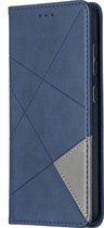 Samsung Galaxy A52 Hoesje - Mobigear - Rhombus Slim Serie - Kunstlederen Bookcase - Blauw - Hoesje Geschikt Voor Samsung Galaxy A52