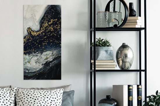 Toile Peinture Marbre - Natuursteen - Or - 40x80 cm - Décoration murale