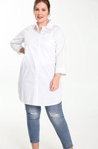 Paprika Dames Lange blouse in effen katoen - Outdoorblouse - Maat 48