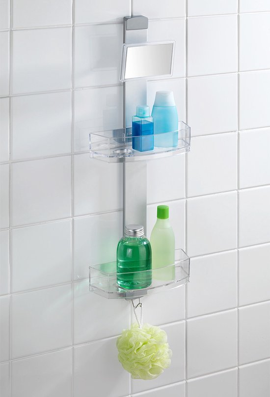 Étagère de salle de bain suspendue à la batterie de douche CADDY MILO, noir, WENKO, WENKO