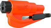 ResQMe Veiligheidshamer Oranje – Inclusief zonneklep clip - Sleutelhanger - Origineel- Lifehammer - Noodhamer - Reddingshamer - Gordelsnijder – Auto hamer
