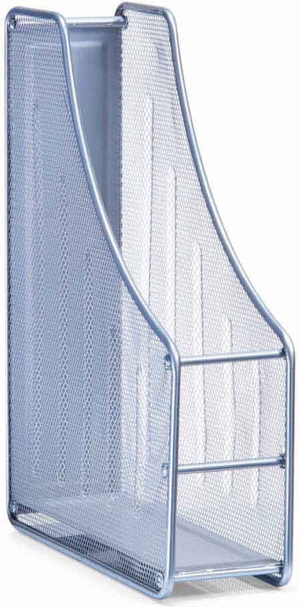 Zeller Zilveren lectuurbak/tijdschriftenbak van draadmetaal/mesh 9 x 35 cm - Zeller - Kantoorbenodigdheden - Bureau-accessoires - Lectuurbakken - Tijdschriftenbakken - Mesh kantoor/bureau benodigdheden