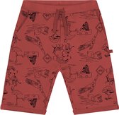 Smitten Organic - Safari all over print unisex rood Bermuda