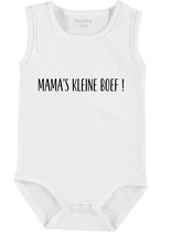 Baby Rompertje met tekst 'Mama's kleine boef' | mouwloos l | wit zwart | maat 62/68 | cadeau | Kraamcadeau | Kraamkado