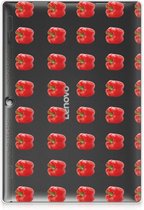Back cover met naam Lenovo Tab 10 | Tab 2 A10-30 Hoesje Paprika Red met doorzichte zijkanten