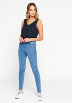 LOLALIZA Tank top met V-hals - Marine Blauw - Maat M