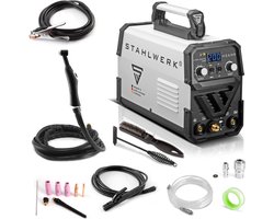 STAHLWERK DC TIG 200 ST IGBT - combi TIG lasapparaat met 200 ampère en MMA E-Hand, 7 jaar fabrieksgarantie, lassen van staal, RVS en nog veel meer.