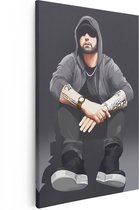 Artaza Canvas Schilderij Getekende Eminem op de Grond - 80x120 - Groot - Muurdecoratie - Canvas Print