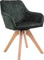 Fauteuil vintage fluwelen velours donkergroen