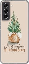 Geschikt voor Samsung Galaxy S21 FE hoesje - Kerst - Spreuken - Oh denneboom oh denneboom - Quotes - Siliconen Telefoonhoesje