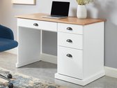 Bureau DATURA - 4 laden - MDF en grenen - Wit