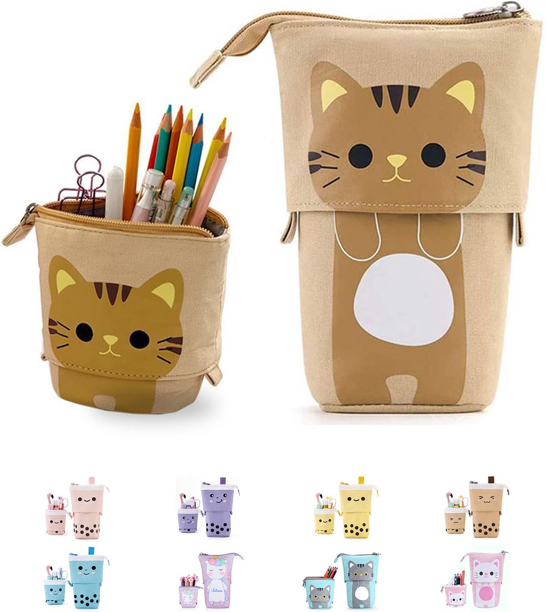 CIYIN Telescopisch Etui Voor Kinderen - Schattig Dieren Pop-up Pennenetui, Meisjes En Jongens