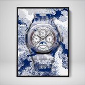 DEVICI Ingelijste Motiverende Wanddecoratie - Muurdecoratie - Audemars Piguet Royal Oak Perpetual Calendar Perfection - Ingelijste Canvas Wall Art Ingelijste Wanddecoratie Kantoor Ingelijste 