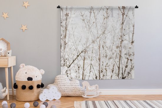 Tapisserie - Tapisserie - Hiver - Branches - Glace - 150x150 cm - Tapisserie