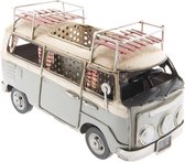 Modelauto Volkswagen Bus Licentie Camper 19*10*12 cm Grijs Ijzer Miniatuur VW Bus Miniatuur Auto