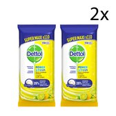 Dettol Schoonmaakdoekjes Power & Fresh - Citrus - Maxi 110 stuks x2