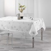 Livetti © Tafelkleed Table Cloth 150x300 cm - Bloomy Wit Zilver