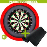 Mission Axis + Rubberen Dartmat 90*250 + Dartbordverlichting Basic XL (Rood)