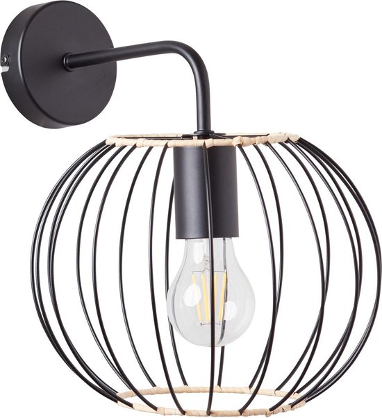 Brilliant lamp, Silemia wandlamp zwart mat, 1x A60, E27, 52W, geschikt voor LED | bol.com