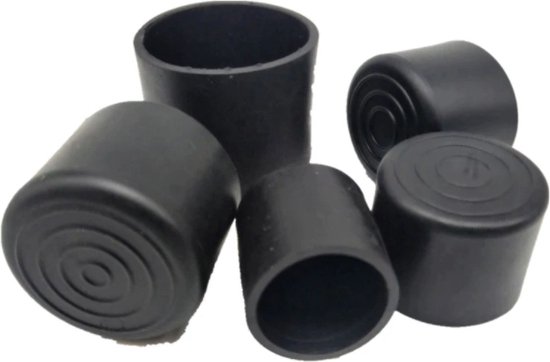 FSW-Products - 4/16/24/32 Chaise Leg Caps - 19mm - Feutre pour Meubles - Dessous de Verre - Feutre Anti-Rayures - Protection de Sol - Protège-Pieds de Chaise - Zwart - Rond - Housses de siège - Capuchons Convertibles - Capuchon Réversible
