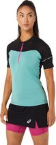 ASICS FujiTrail Shirt Dames - sportshirts - donkergrijs/zwart - maat L
