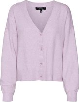 Vero Moda VMDOFFY LS V-NECK BUTTON CARDIGAN - Lave Lavender