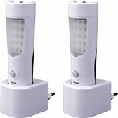 2x stuks LED Sensor nachtlamp met zaklamp 2in1 16 cm - Nachtlamp oplaadbaar met bewegingssensor