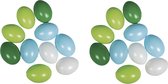 Set van 50x stuks kunststof paaseitjes multi-kleur 6 cm - Paaseitjes voor Paastakken  - Paasversiering/decoratie Pasen