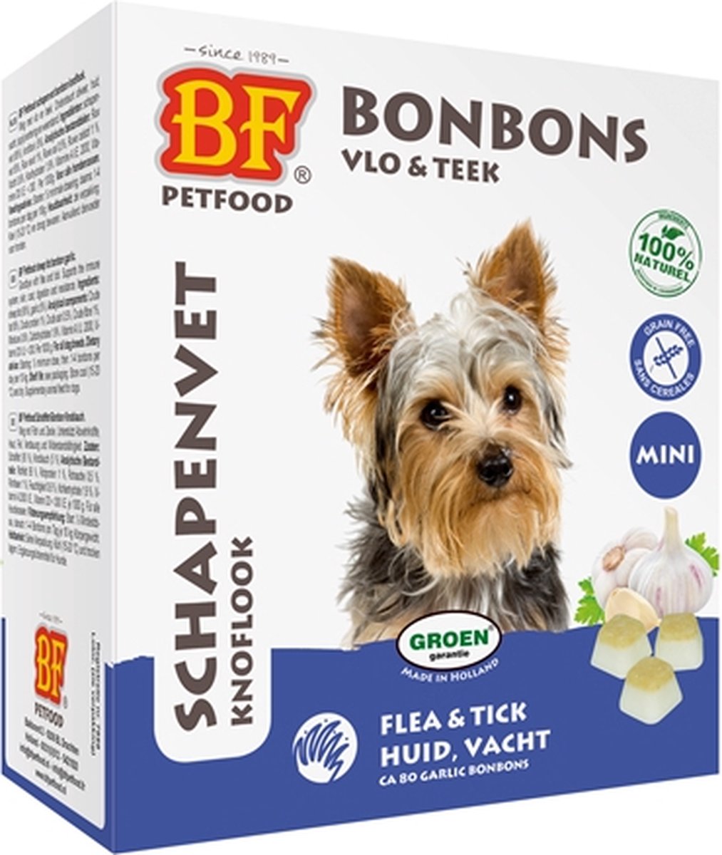 Biofood Schapenvet Mini Bonbons - Knoflook - 80 stuks