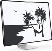 kwmobile hoes voor Apple iMac 24" - beschermhoes voor beeldscherm - ontspannende hangmat design - zwart / wit