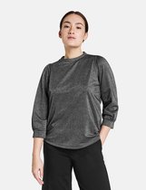 TAIFUN Dames Shirt met glittereffect Schwarz Melange-42