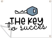 Muurdecoratie buiten Spreuken - Quotes - The key to succes - 160x120 cm - Tuindoek