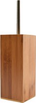 Toiletborstel hout 8mm dik - toiletborstels- WC Bamboe licht kleur- Toiletborstelhouder met WC-Borstelhouder - Houten Borstelhouder