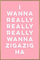 JUNIQE - Poster met kunststof lijst Zigazig -20x30 /Roze & Wit