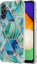 Fonu Marmer backcover hoesje Samsung Galaxy A13 5G - Blauw