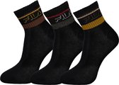 Fila - 6-pack Enkel Sokken - Zwart - Maat 35-38