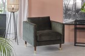 Haluta Velvet Fauteuil - 1 Zits - 81 x 89 x 79 cm - Groen