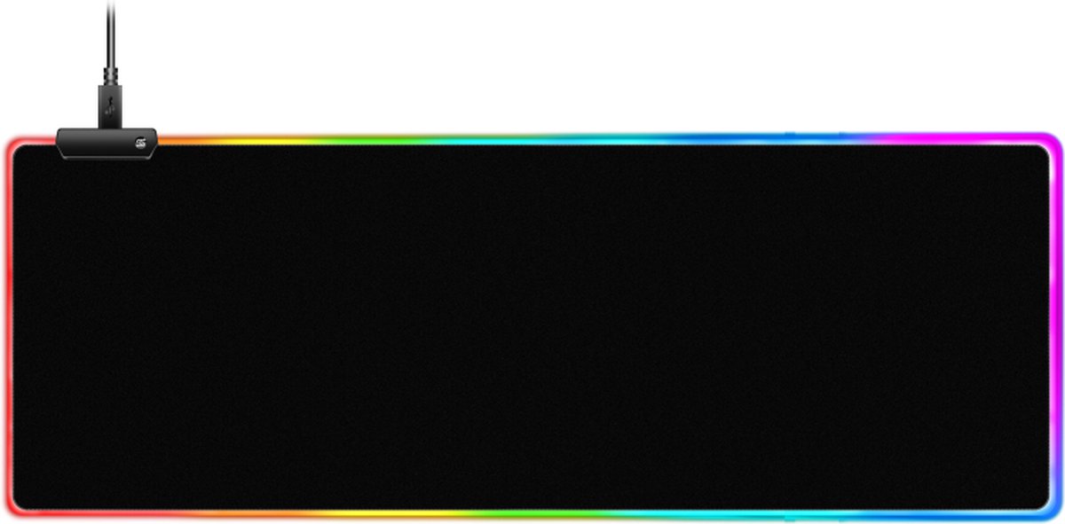Gaming Muismat XXL met RGB LED Verlichting - Anti-Slip - 250 x 300 x 4 MM - Zwart