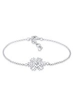 Elli Dames Armband Dames Snowflake Hanger Kostbaar met Kristallen in 925 Sterling Zilver