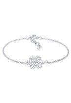 Elli Dames Armband Dames Sneeuwvlok Hanger Speels met Kristal in 925 Sterling Zilver