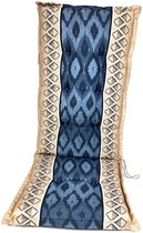 Madison Tuinstoelkussen hoge rug 50x123 cm Ikatin blue