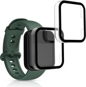 kwmobile 2x cover compatibel met Xiaomi Redmi Watch 2 - Fitnesstracker cover van gehard glas en kunststof frame set transparant / transparant