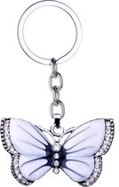 Bixorp - Porte-clés avec Papillon Witte - Joli pendentif Clé en Acier Inoxydable / Acier Inoxydable avec Papillon Wit