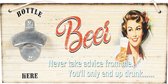 Clayre & Eef Flesopener 30*3*15 cm Meerkleurig Hout Rechthoek Bieropener Flessenopener