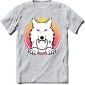 Saitama T-Shirt | Wolfpack Crypto ethereum Heren / Dames | bitcoin munt cadeau - Licht Grijs - Gemaleerd - XXL