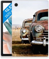 Tablet Hoes Samsung Galaxy Tab A8 2021 Silicone Back Cover Vintage Auto met transparant zijkanten