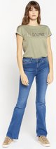 LOLALIZA T-shirt met opschrift - Khaki - Maat L