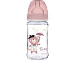Canpol Babies BONJOUR PARIS (roze) Easy Start Anti-Koliek babyfles 3m+, 240 ml 240 ml