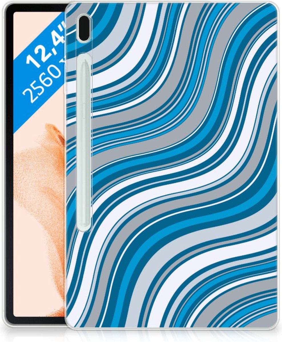 Samsung Galaxy Tab S7FE Hippe Hoes Waves Blue