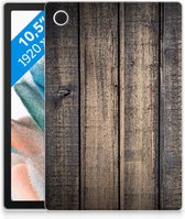 Silicone Back Case Samsung Galaxy Tab A8 2021 Tablet Hoes Steigerhout met doorzichte zijkanten